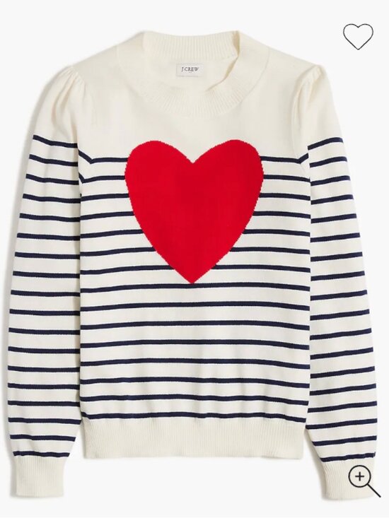 J. Crew Factory Sweaters - J. Crew Factory Puff-sleeve heart sweater • size medium • BL760